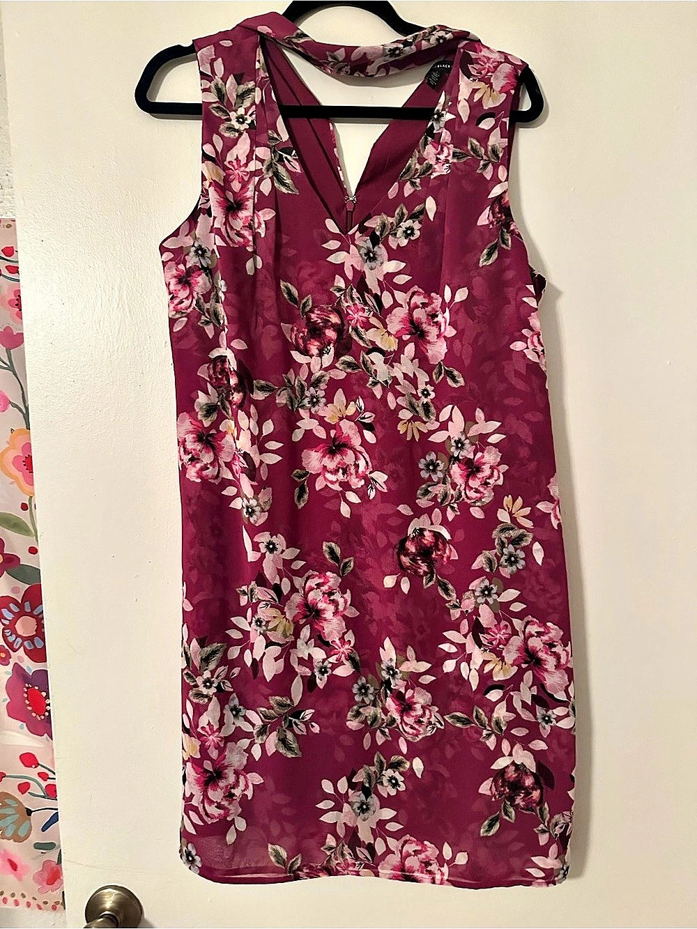 White House Black Market Label Floral Mini Dress in Pink & Purple Size 8 Like Ne